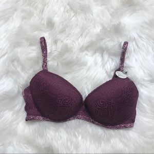 Lucky Brand Maroon Balconette Bra 34C